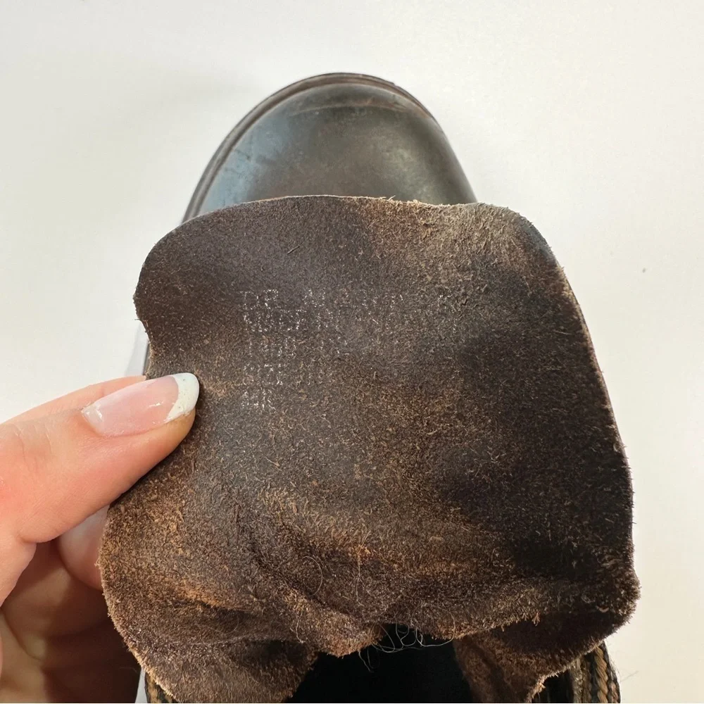 Dr. Martens Made In England Leather Combat Boots Dark Brown Size 10